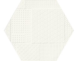 Materia Hexagon Dekor Kalkweiss