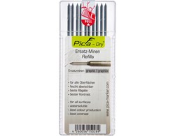 Tieflochmarker "Pica-Dry" Ersatzminen, graphit, Set 10 Minen
